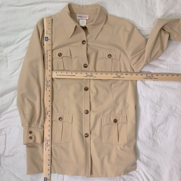 VINTAGE Aldo Trevi Tan Jacket Trench - Picture 7 of 10